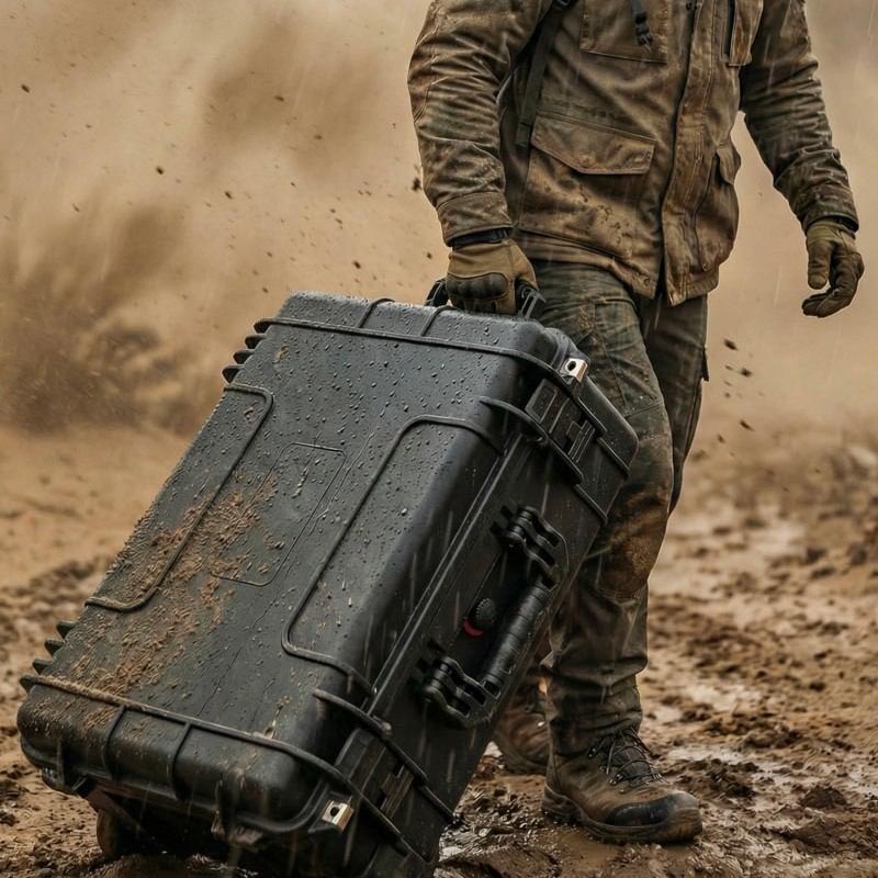 Pasir tahan angin dan kotak keras luar habuk